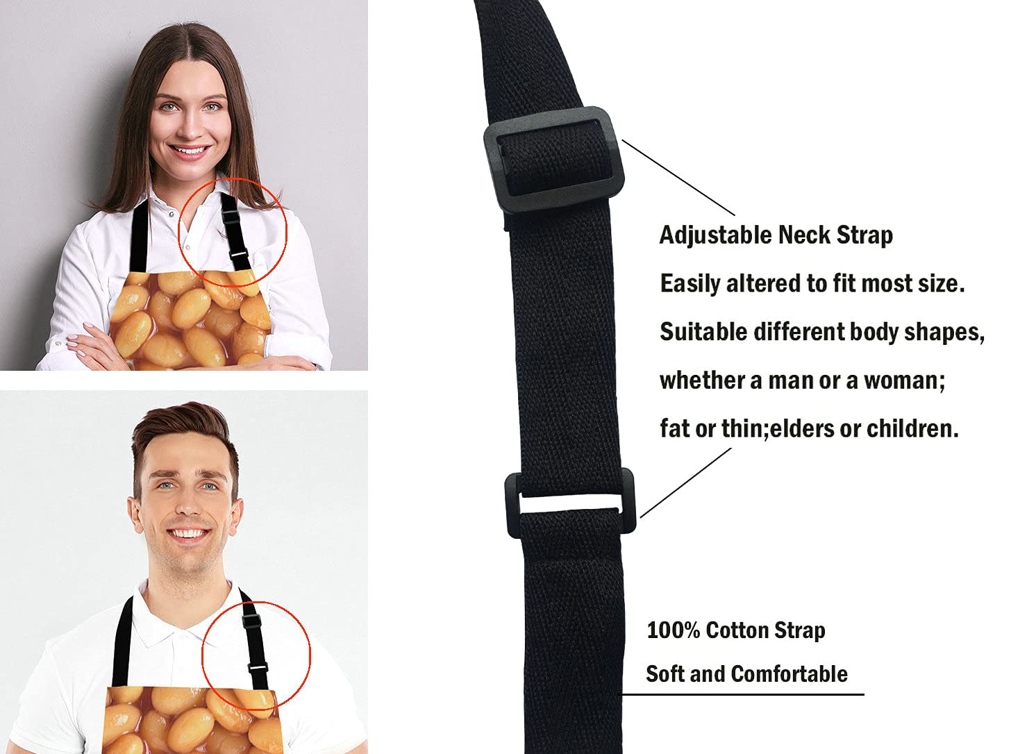 Lefolen Funny Baking Apron Baked Beans, Novelty Cooking Chef Present For Men Womens Baking Present Full Bbq Grilling Kitchen Apr